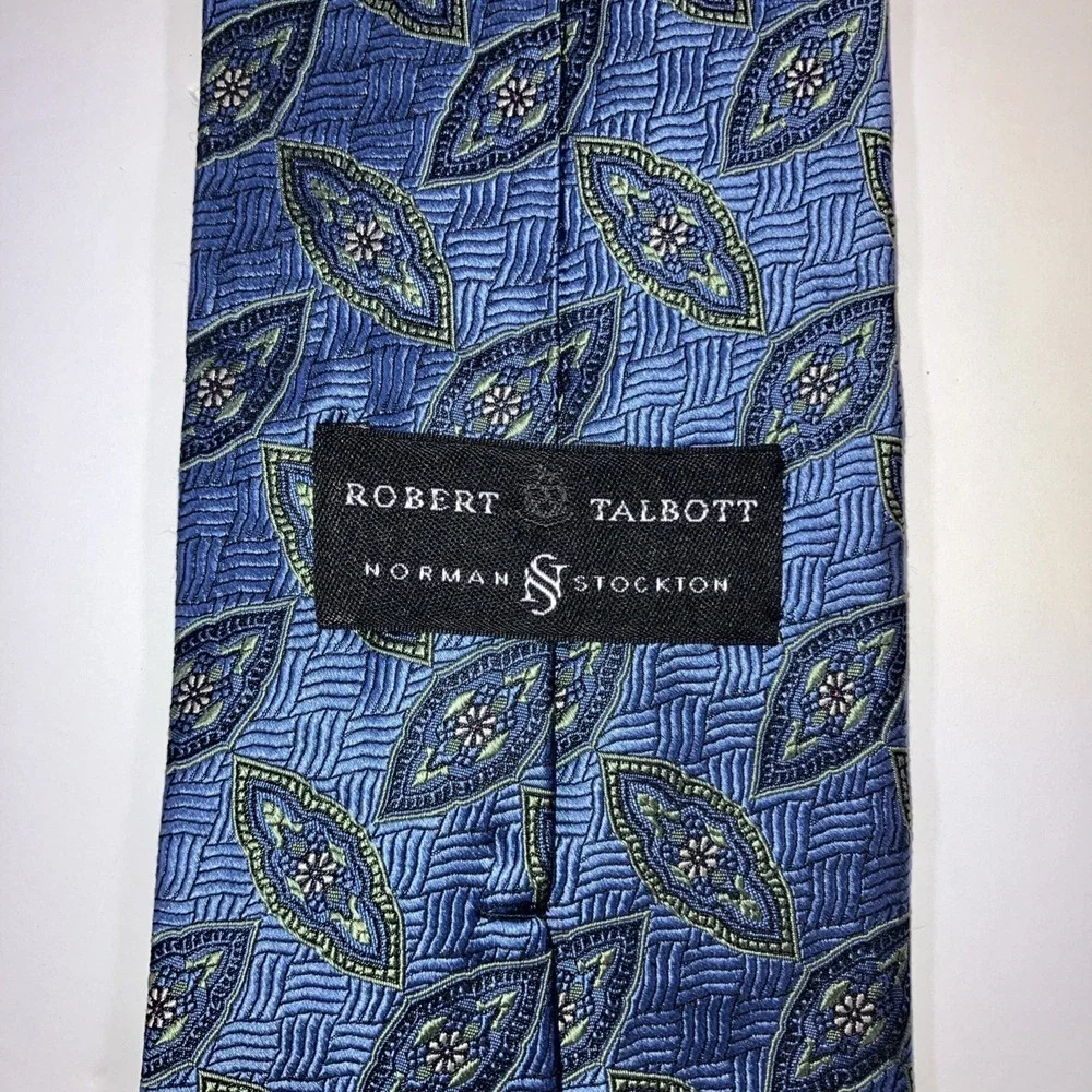 Robert Talbott Best of Class Silk Tie Blue Medallion‎ Neat Handsewn in USA 61